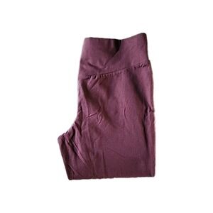 4X Womans Capri Ladder Legging Darkest Plum Terra & Sky High Rise